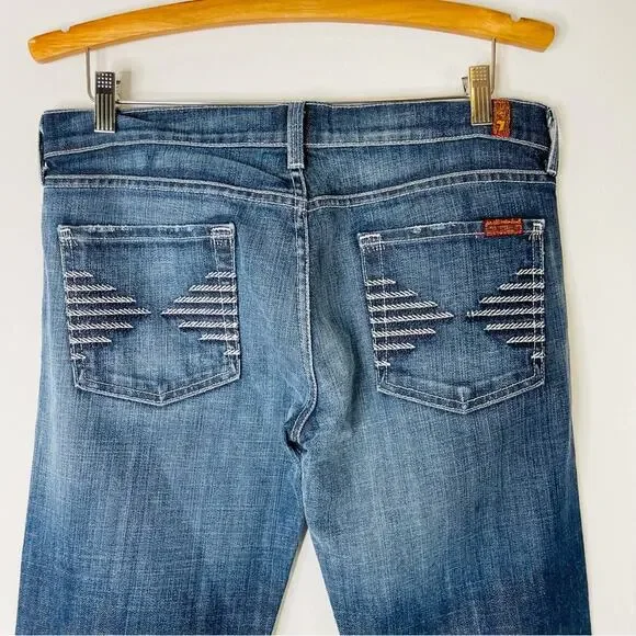 7FAM blue Colette straight leg preppy jeans 31 - Picture 5 of 7